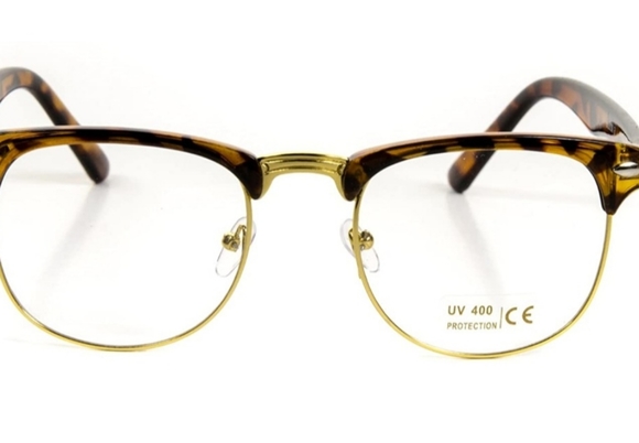 Goson Vintage Nerd Fashion Clear Eyeglasses, Clear - Picture 1 of 5